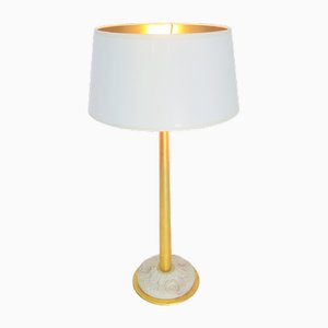 Regency Gold Table Lamp in Porcelain by Giulia Mangani, 1970s