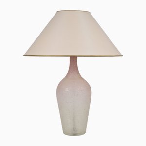 Lampe de Bureau Bouteille Vintage en Verre Givré en Laiton, Italie, 1970s