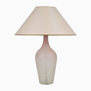Vintage Frosted Glass Bottle Table Lamp in Brass, Italy, 1970s