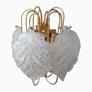 Lustre de Table en Verre Murano Givré de Mazzega, Italie, 1960s