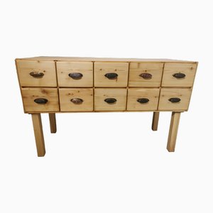 Vintage Pharmacy Drawer Cabinet in Spruce, Germany, 1900s