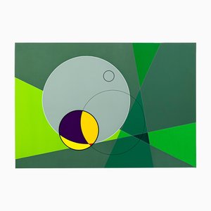 Luigi Veronesi, Costruzione con tangenti, 1986, Serigrafia a colori su carta