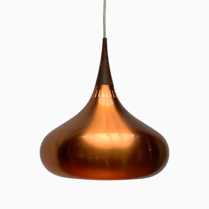 Mid-Century Danish Rosewood and Copper Pendant Lamp by Jo Hammerborg for Fog & Mørup, 1960s
