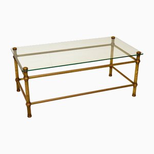 Vintage Brass & Glass Coffee Table, 1970s