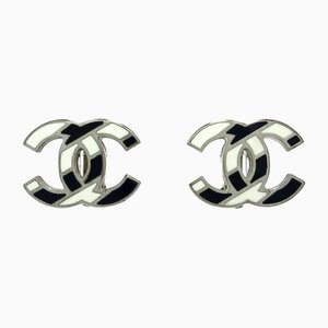CC Stripe Ohrclips von Chanel, 2 . Set