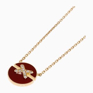 Judoulian SM Carnelian Diamond Necklace in K18 Pink Gold from Chaumet