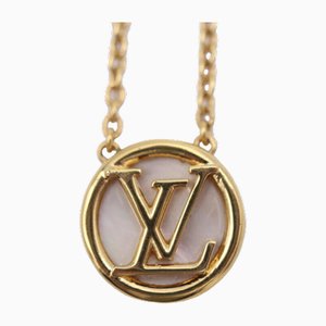 Collar Collier de L a V con círculo dorado de madreperla de metal de Louis Vuitton