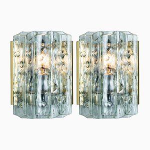 Faceted Tubes Wall Lights attributed to Doria Leuchten, 1960s, Set of 2