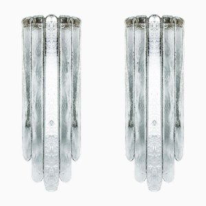 Long Clear Wall Lights from Mazzega, 1970s, Set of 2