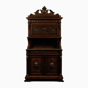 Plate Rack Cupboard with Carved Walnut, 1880