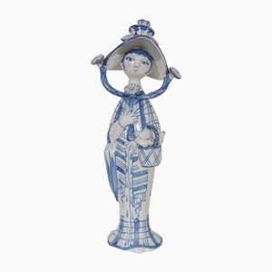 Ceramic Figurine Fall in Blue the Seasons by Bjørn Wiinblad