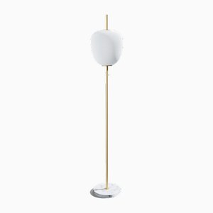 Grand Lampadaire J14 en Laiton Doré de Disderot