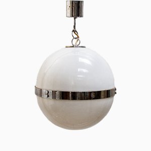 Space Age Hängelampe aus Acrylglas & Verchromtem Metall, Italien, 1960er