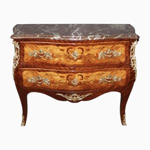 Louis XV Style Commode in Flower Marquetry, 1930s