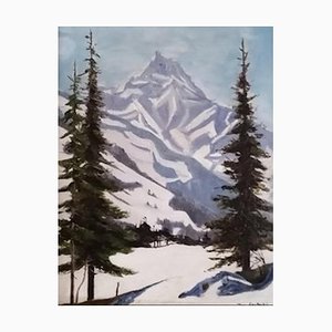 Joseph Gautschi, Paysage hivernal, Oil on Canvas
