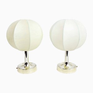 Cocoon Table Lamps attributed to Friedal Wauer Produced attributed to Goldkant, 1960s, Set of 2