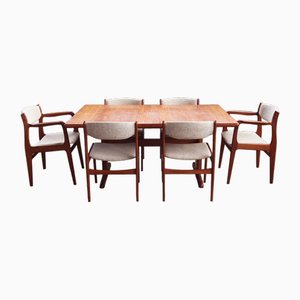 Vintage Danish Teak Dining Table and Chairs, 1970s, Set of 7