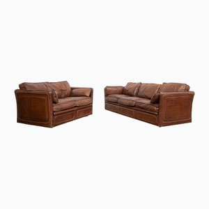 Leather Sofa Set from Roche Bobois, 1980, Set of 2