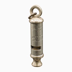 English London Police Whistle in Brass from J Hudson, Birmingham, 1920s