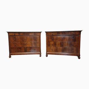 19th Century Genoese Chests of Drawers in Marble, 1850, Set of 2