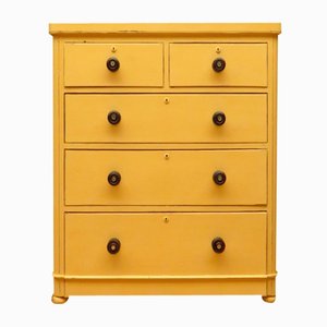 Large Antique Yellow Chest of Drawers