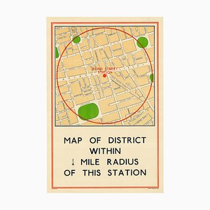 Vintage Röhrenposter für Bond Street Station Chart, 1934