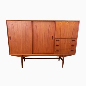 Mueble danés de teca con bar, años 60