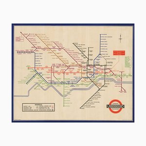London Transport Underground A Double Crown Poster Map of the Tube by Beck, 1935
