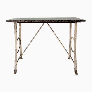 19th Century Regency Marble and Iron Garden or Hall Table
