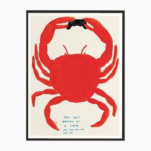 David Shrigley, You Got Beaten by a Crab, 2021, Lithograph Poster, Framed