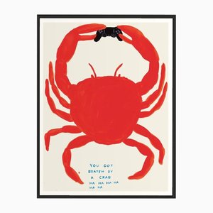 David Shrigley, You Got Beaten by a Crab, 2021, Lithographie Poster, gerahmt