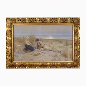 Italienischer Künstler, Landschaft, 1920, Aquarell, Gerahmt