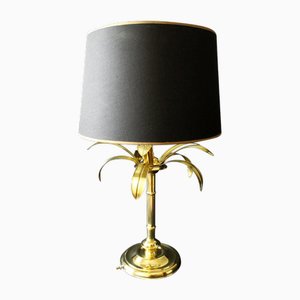Lámpara de mesa estilo Hollywood Regency de bambú, años 60