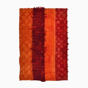 Tappeto Kilim fatto a mano Tulu Filikli rosso e arancione