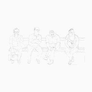 Anna Wardega, A Bench I, Dibujo a tinta, 2020