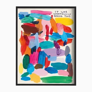 David Shrigley, Es hat sich gelohnt, dies zu tun, 2022, Lithografie-Poster, gerahmt