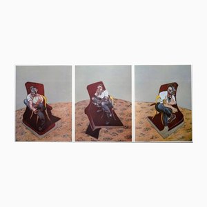 Francis Bacon, Homenaje a Lucian Freud: Tres estudios para el retrato de Lucian Freud, Tríptico en litografía original, 1966