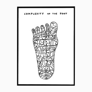 David Shrigley, Complexity of the Foot, 2020, Lithograph Poster, Framed