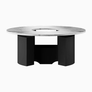 Mesa de centro Batok Calacatta de mármol blanco y negro de Marnois