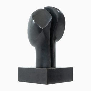 Ehud Offer, Patinated Figurative Sculpture, 1980s, Bronze