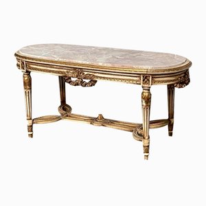 Large French Marble Top Coffee Table, 1925