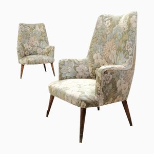 Fauteuils Fleuris Mid-Century, Italie, 1960s, Set de 2