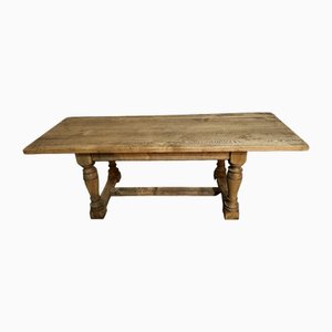 Bleached Oak Farmhouse Dining Table, 1925