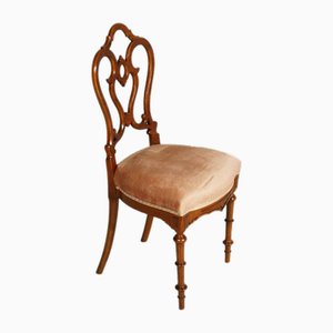 Silla de comedor veneciana de nogal de principios del siglo XIX, década de 1810
