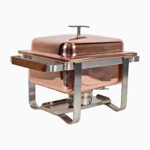 Vintage Chafing Dish Spring in Copper Stainless Steel, Switzerland, 1980s