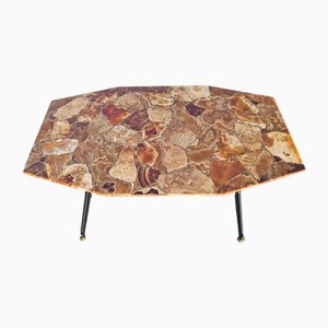 Vintage Coffee Table in Honey Onyx, 1960s