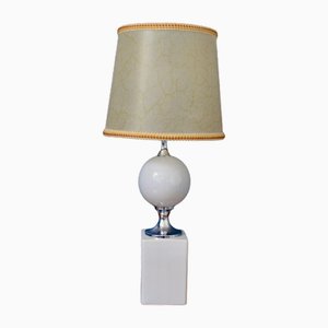 White Ceramic Table Lamp from Barbier, 1970s