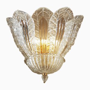 Mandarino Wall Lamp with Murano Crystal Leaves by Bottega Veneziana