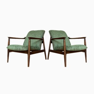 Set of GFM-64 Armchairs by Edmund Homa for Gościcińskie Fabryki Mebli, 1960s