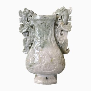 Jadeit Vase im Hu Stil, 1950er